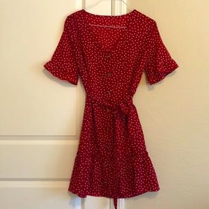 mini dress with buttons.